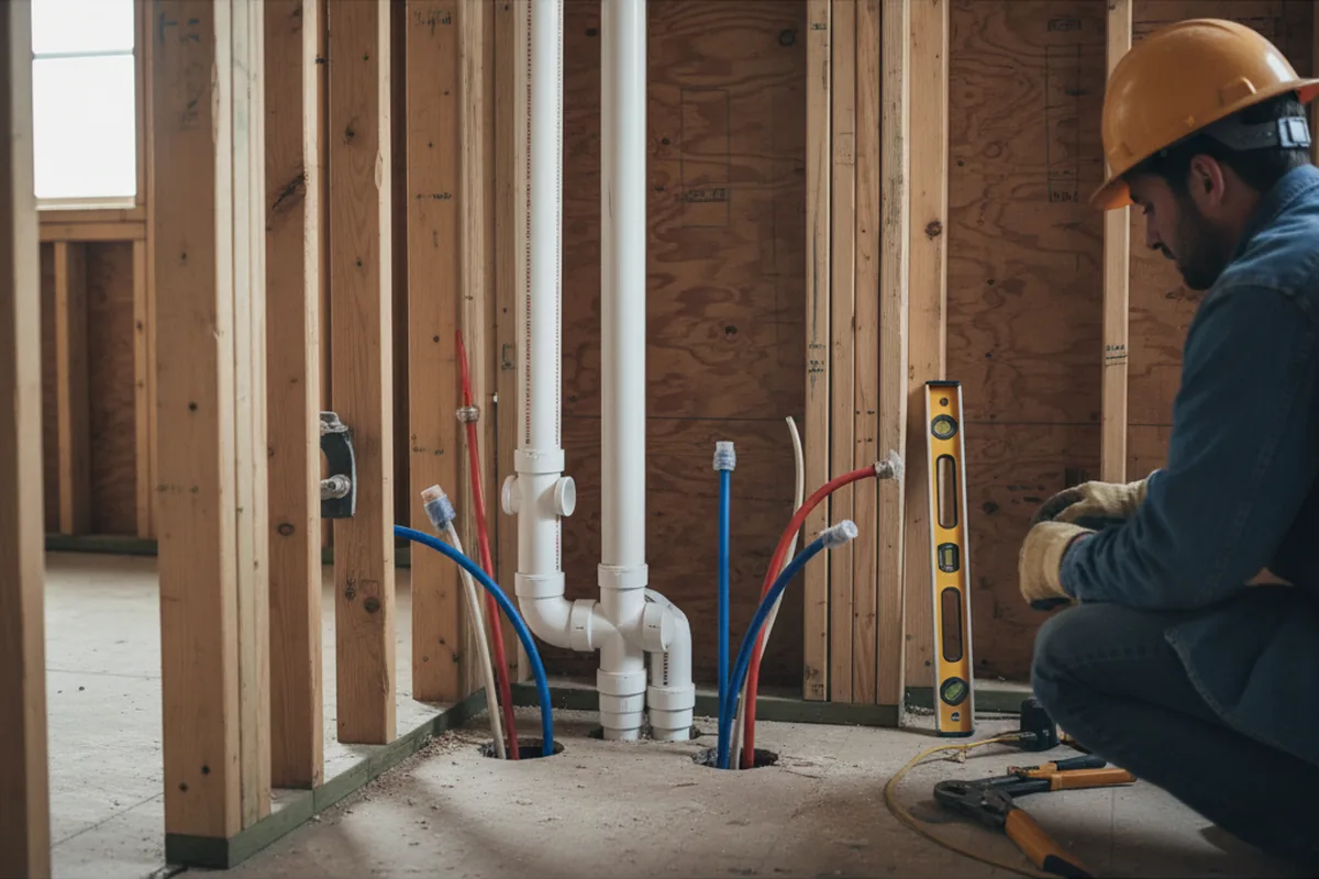 Drain and supply rough-in during Drain Cleaning in Gillespie