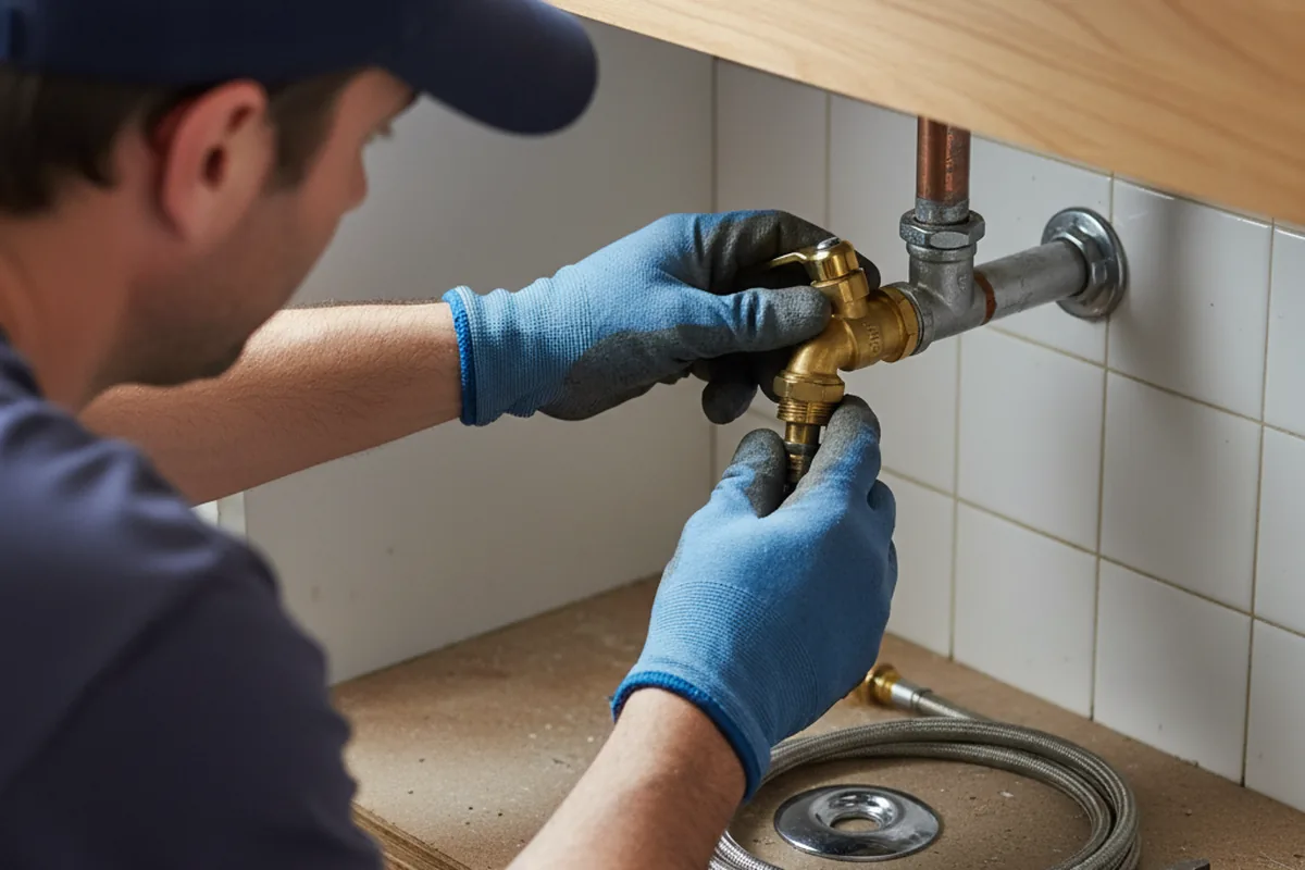 Shutoff valve and fitting work during Emergency Plumbing in Gillespie